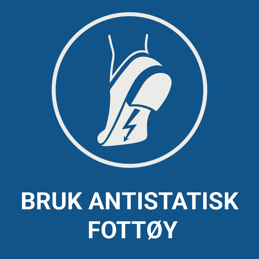 ISO7010 Bruk antistatisk fottoy påbudsskilt